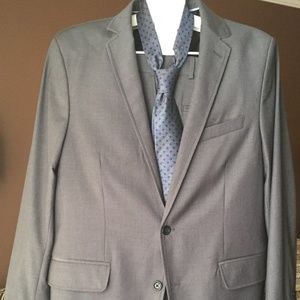 LANDS' END Men's Suit (+Neck Tie), Grey, size 44R